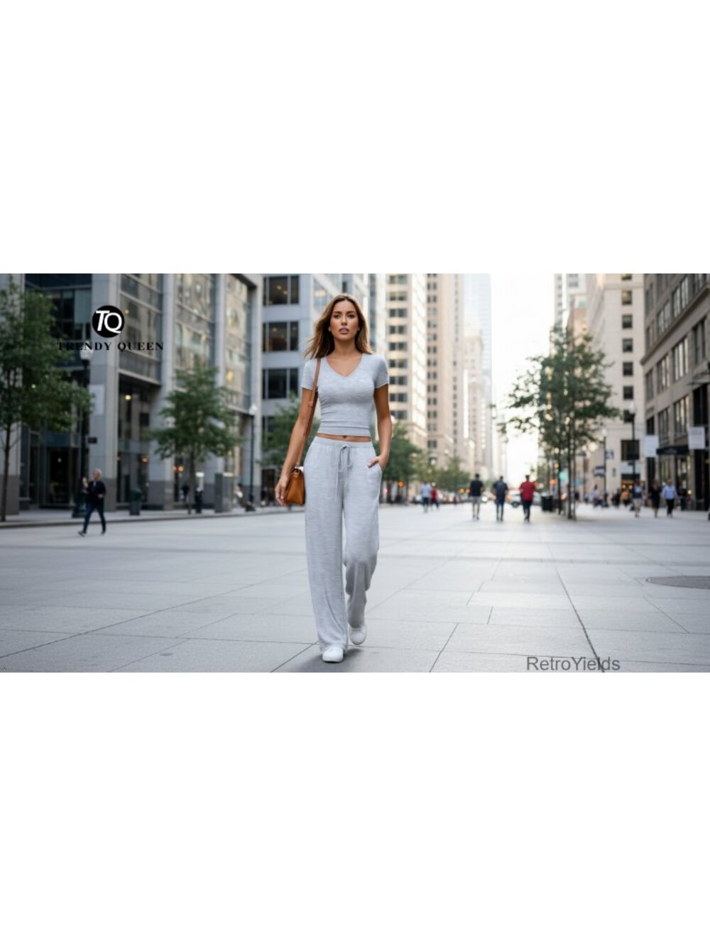 2 Piece Loungewear Sets for Women 92% Rayon 8% Spandex Wide Leg Pants with V - Picture 6 of 6